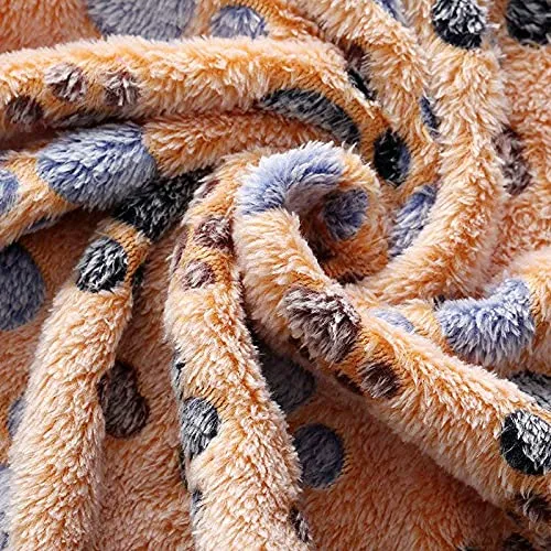 1 Pack 3 Blankets Super Soft Fluffy Premium Fleece Pet Blanket Flannel Throw for Dog Puppy Cat - Paw Large (Pack of 3) Brown Paw