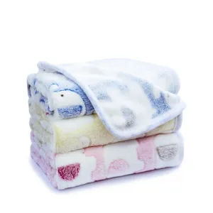 1 Pack 3 PCS 23" x 18" Small Blanket Soft Warm Fleece Throw Blanket Pet Kitten Blanket Fleece Puppy Blanket Cushion Ultra Light Comfortable Soft Warm Sleep Mat Elephant