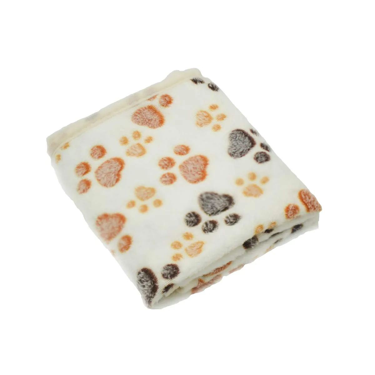 1 Pack 3 Puppy Dog Blankets Super Soft Warm Sleep Mat Fluffy Premium Fleece Pet Blanket Flannel Throw for Dog Puppy Cat - Paw Print Small(23"x16") Small(23"x16") Beige/Pink/Brown