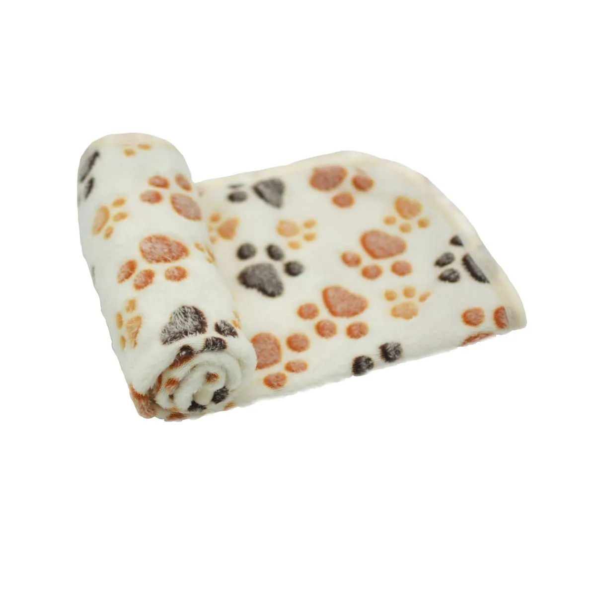 1 Pack 3 Puppy Dog Blankets Super Soft Warm Sleep Mat Fluffy Premium Fleece Pet Blanket Flannel Throw for Dog Puppy Cat - Paw Print Small(23"x16") Small(23"x16") Beige/Pink/Brown
