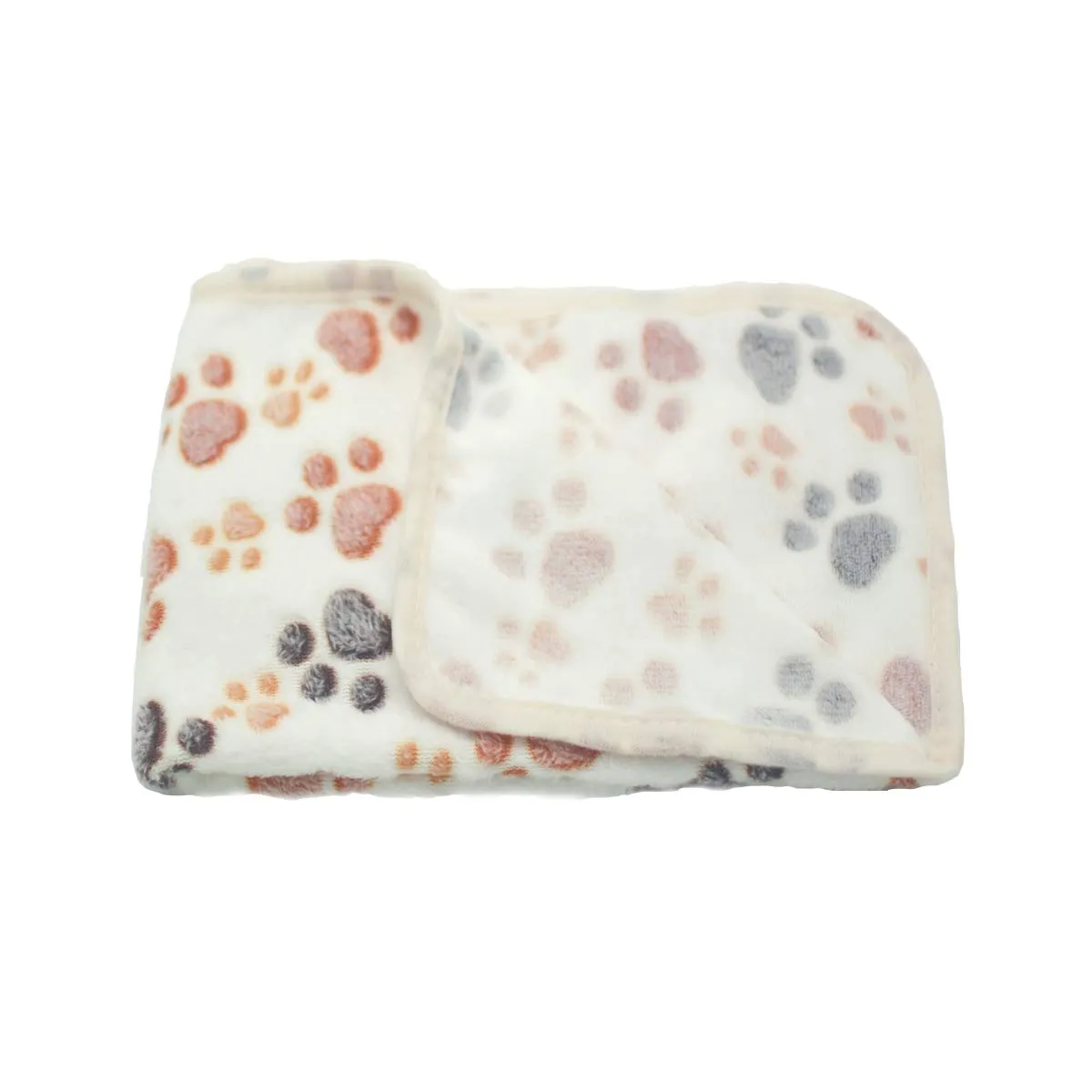 1 Pack 3 Puppy Dog Blankets Super Soft Warm Sleep Mat Fluffy Premium Fleece Pet Blanket Flannel Throw for Dog Puppy Cat - Paw Print Small(23"x16") Small(23"x16") Beige/Pink/Brown