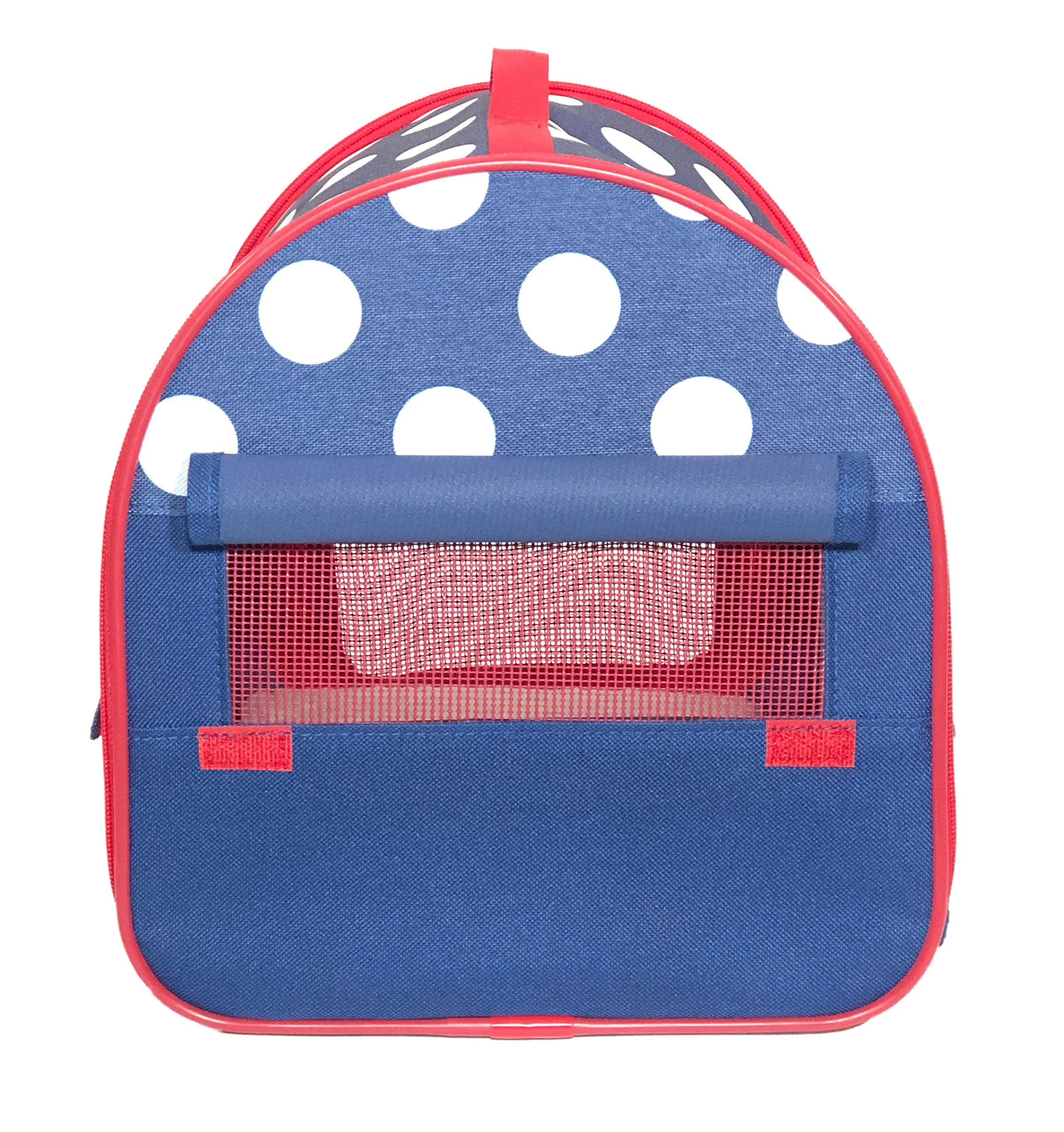 101mart Premium Soft-Sided Collapsible Pet Crate | Portable Pet Kennel and Tent for Home and On The Go | Heavy-Duty and Water-Resistant | Perfect for Indoor and Outdoor Use Mini Blue-Polka Dot