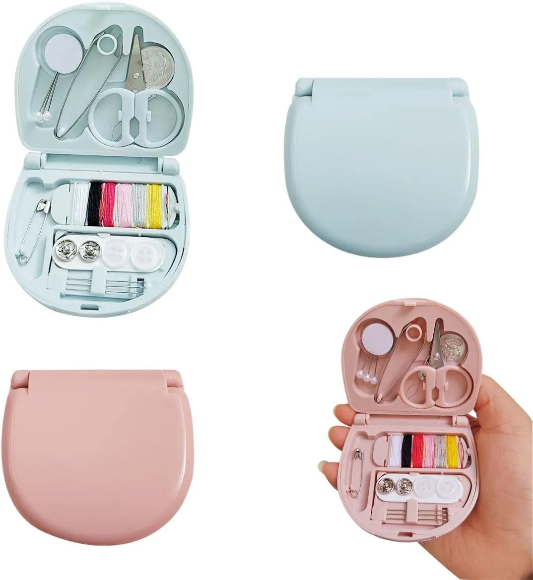 2 Pack Mini Sewing Kit, Portable Sewing Kit, Portable Travel Sewing Box Kit, Heart-Shaped Mini Sewing Box, Mini Travel Sewing Kit, Sewing Kit Travel Mini, Travel Sewing Kit Mini