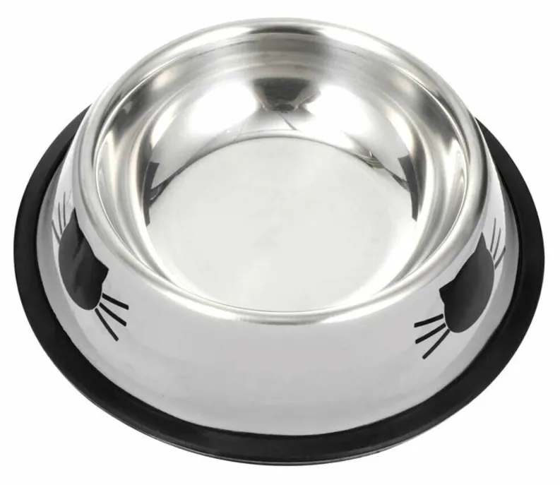 Anti Slip Stainless Steel Dog Cat Feeding Feeder Food Water Bowl