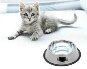 Anti Slip Stainless Steel Dog Cat Feeding Feeder Food Water Bowl