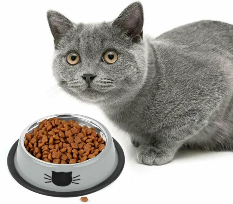 Anti Slip Stainless Steel Dog Cat Feeding Feeder Food Water Bowl