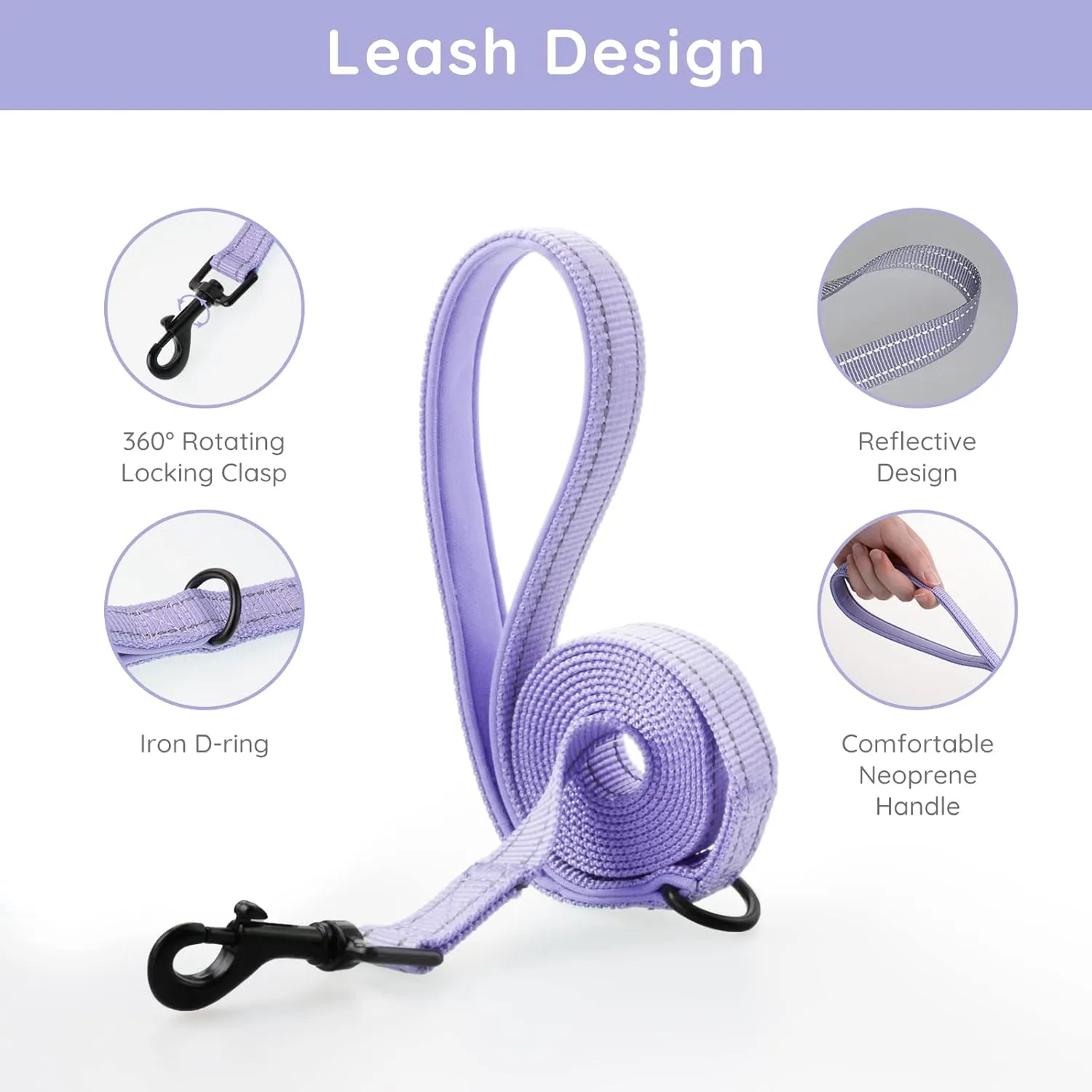 BELLA & PAL Puppy Harness with Leash Set, Step in Harness for Small Dogs, Dog Air Mesh Dog Vest Harness with Reflective Strip, No Pull No-Chock Harness for XXS, XS, Small, Medium Dog (Lavender, XS)