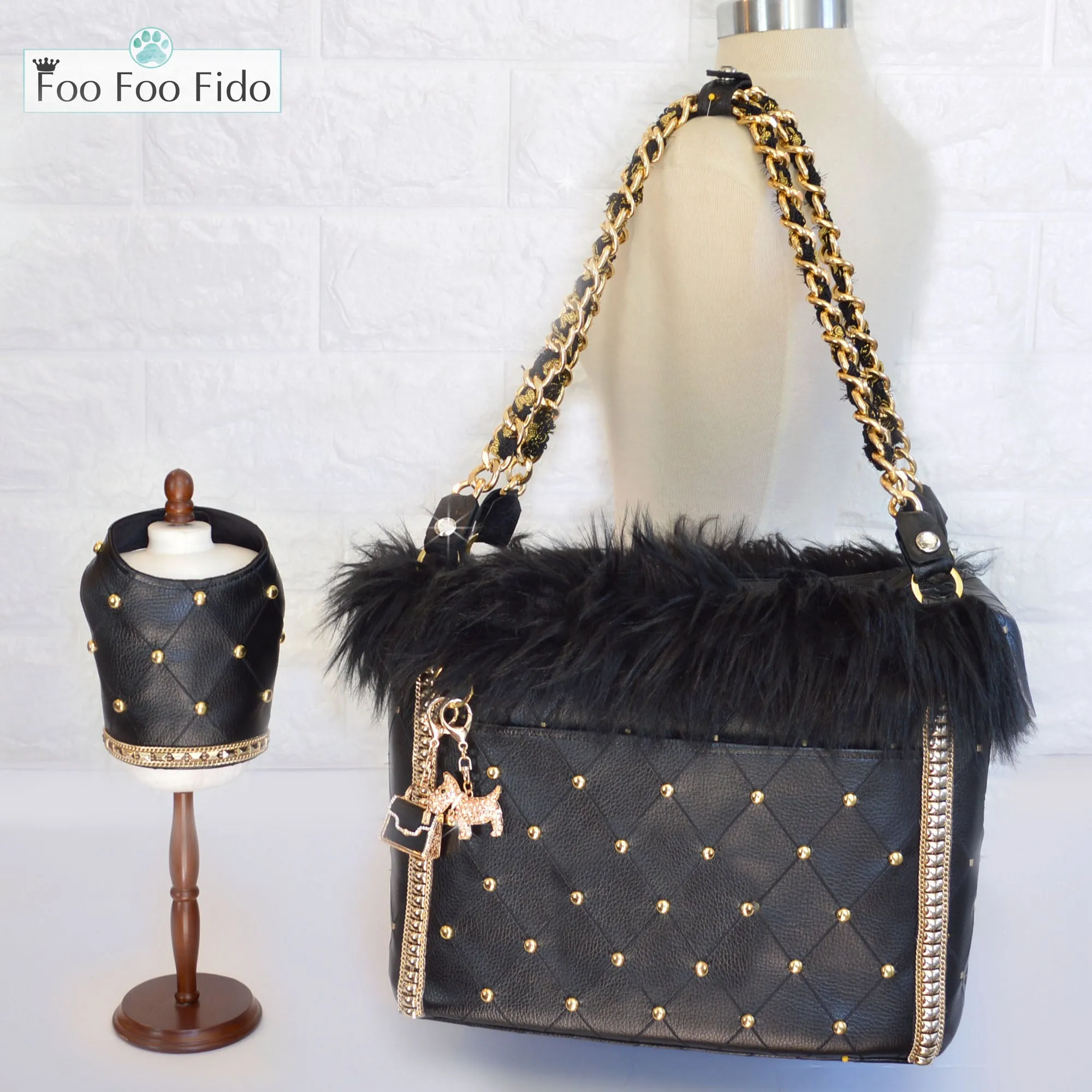 Black Cut Out Hideaway Air Travel Pet Carrier Purse