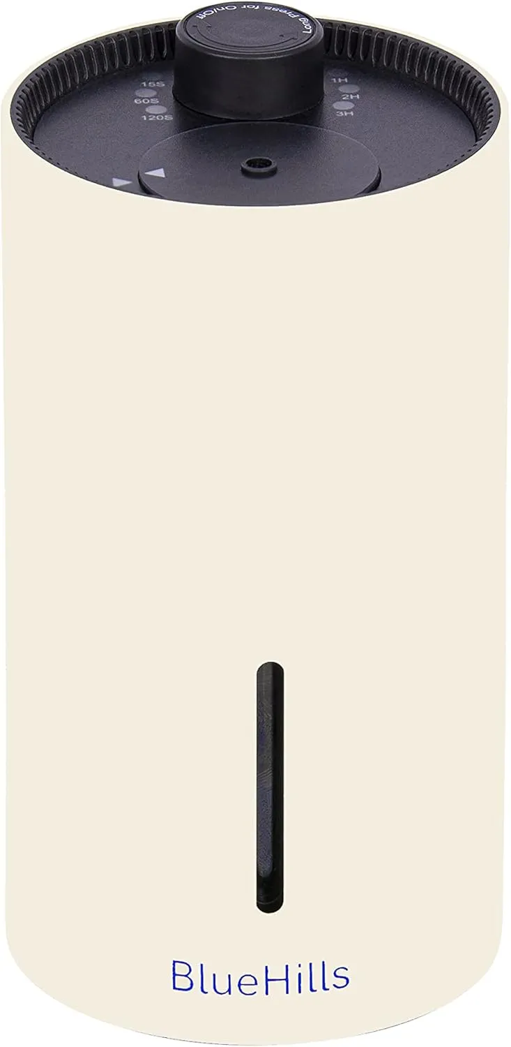 BlueHills Waterless Essential Oil Diffuser USB Travel Cordless Aroma Large Room Portable Battery-Operated Rechargeable Car Home Hotel Long Runtime Compact Premium Wireless Mini Diffuser  J05 Beige