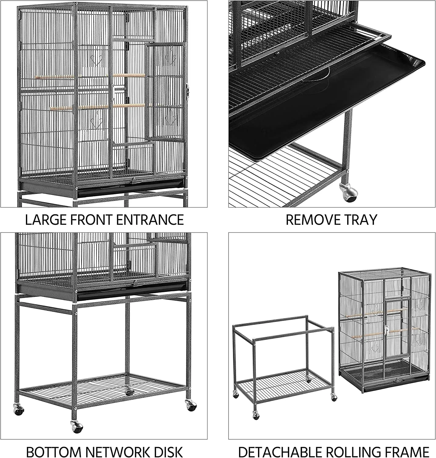 Budgie Finch Canary Bird Cage with Stand