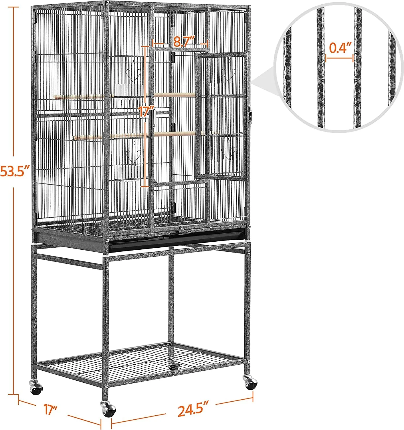 Budgie Finch Canary Bird Cage with Stand