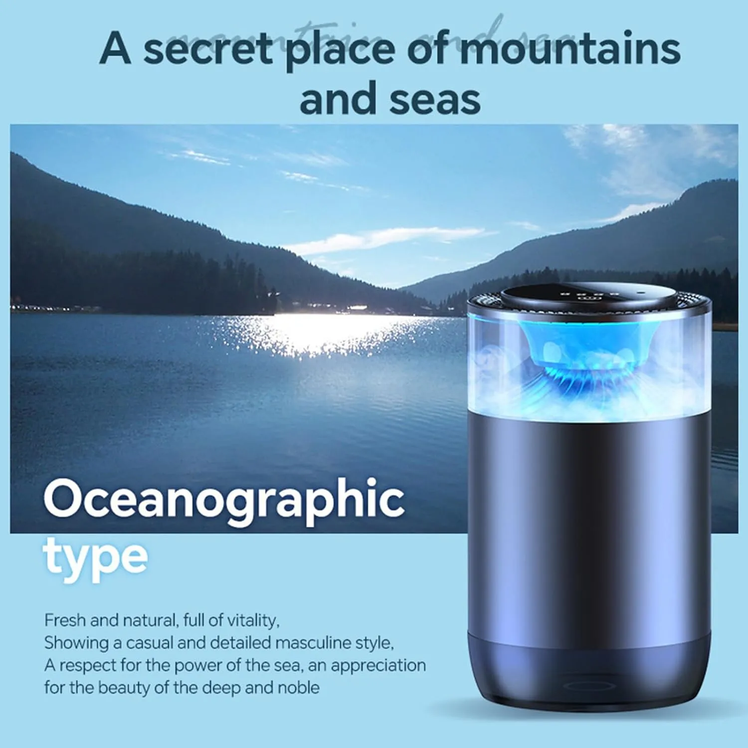Car Air Freshener Car Air Diffuser with Ambient Lights Rechargeable Car Interior Essential Oil Diffuser