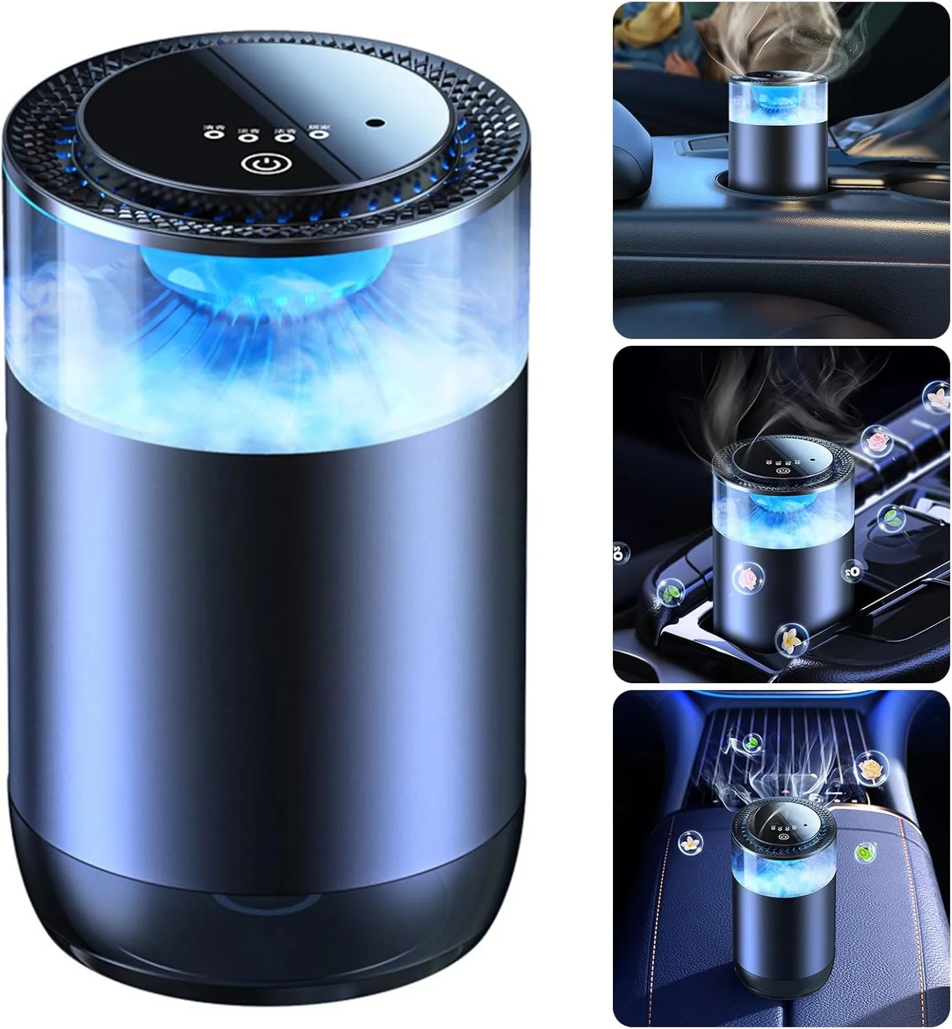 Car Air Freshener Car Air Diffuser with Ambient Lights Rechargeable Car Interior Essential Oil Diffuser