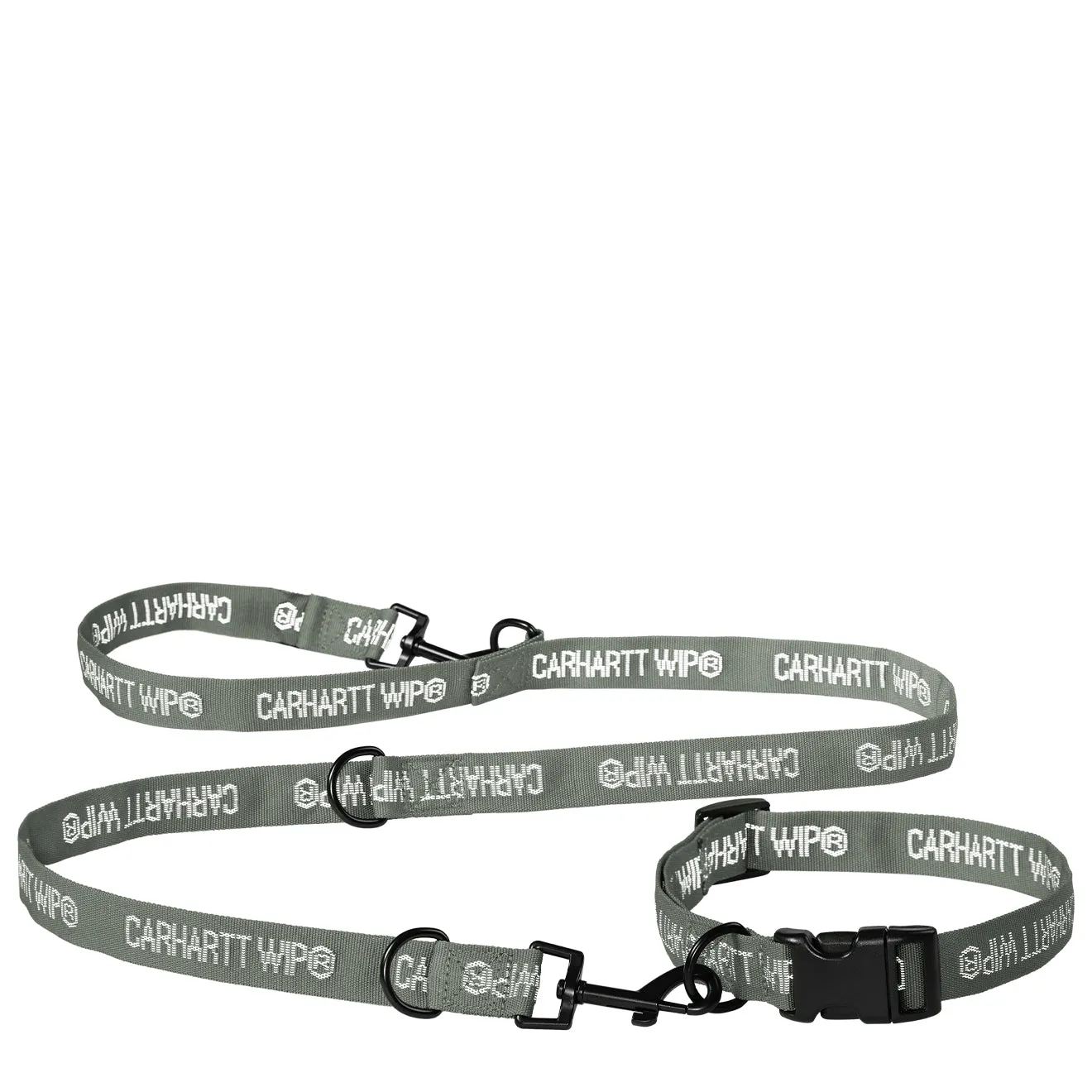 Carhartt WIP Tour Dog Leash   Collar Smoke Green / Reflective