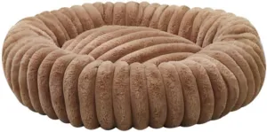 Cat Bed - Washable Fluffy Donut Bed with Non-Slip Bottom | Calming Round Bed for Indoor Cats & Small Dogs(Khaki,15.75''X3.94''X15.75'')