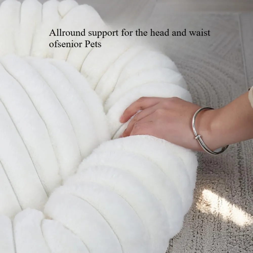 Cat Bed - Washable Fluffy Donut Bed with Non-Slip Bottom | Calming Round Bed for Indoor Cats & Small Dogs(Khaki,15.75''X3.94''X15.75'')