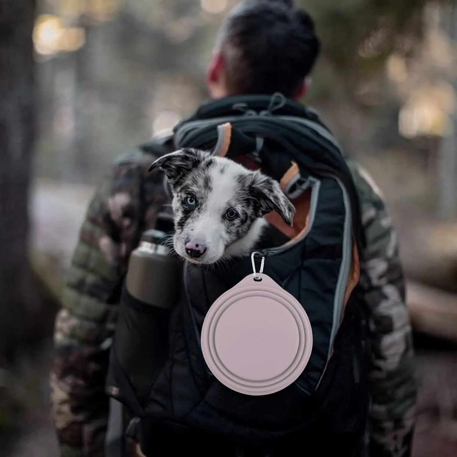 COOYOO Collapsible Dog Bowls 700ML,2 Pack Portable Collapsible Dog Water Bowls for Cats Dogs,Pet Foldable Feeding Watering Dish for Traveling Camping Walking with 2 Carabiners