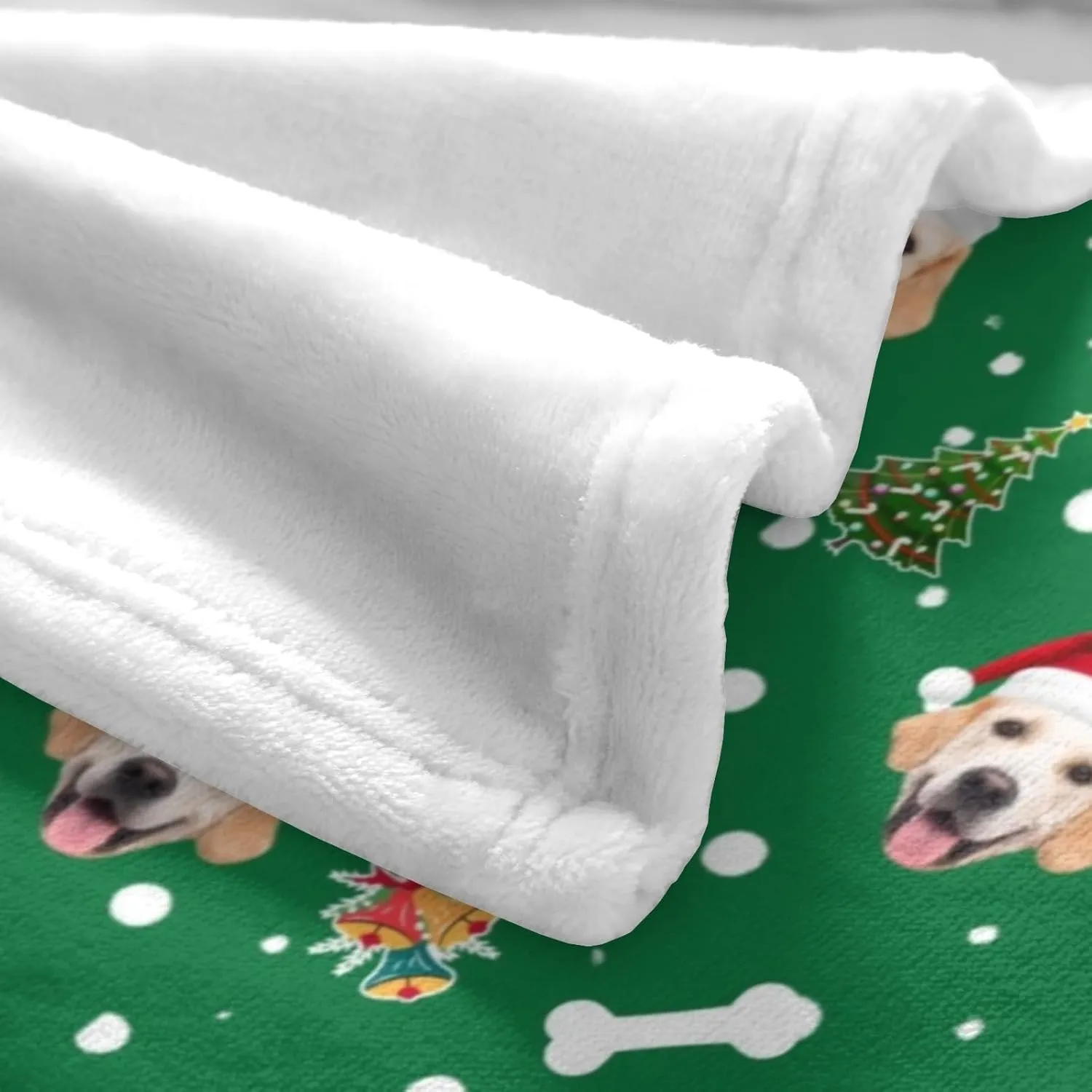 Custom Pet Blanket with Photo Name - Personalized Christmas Dog Fleece Throw with Cat Portrait - Memorial Gifts for Dog Lover Mom Dad 50"x60"