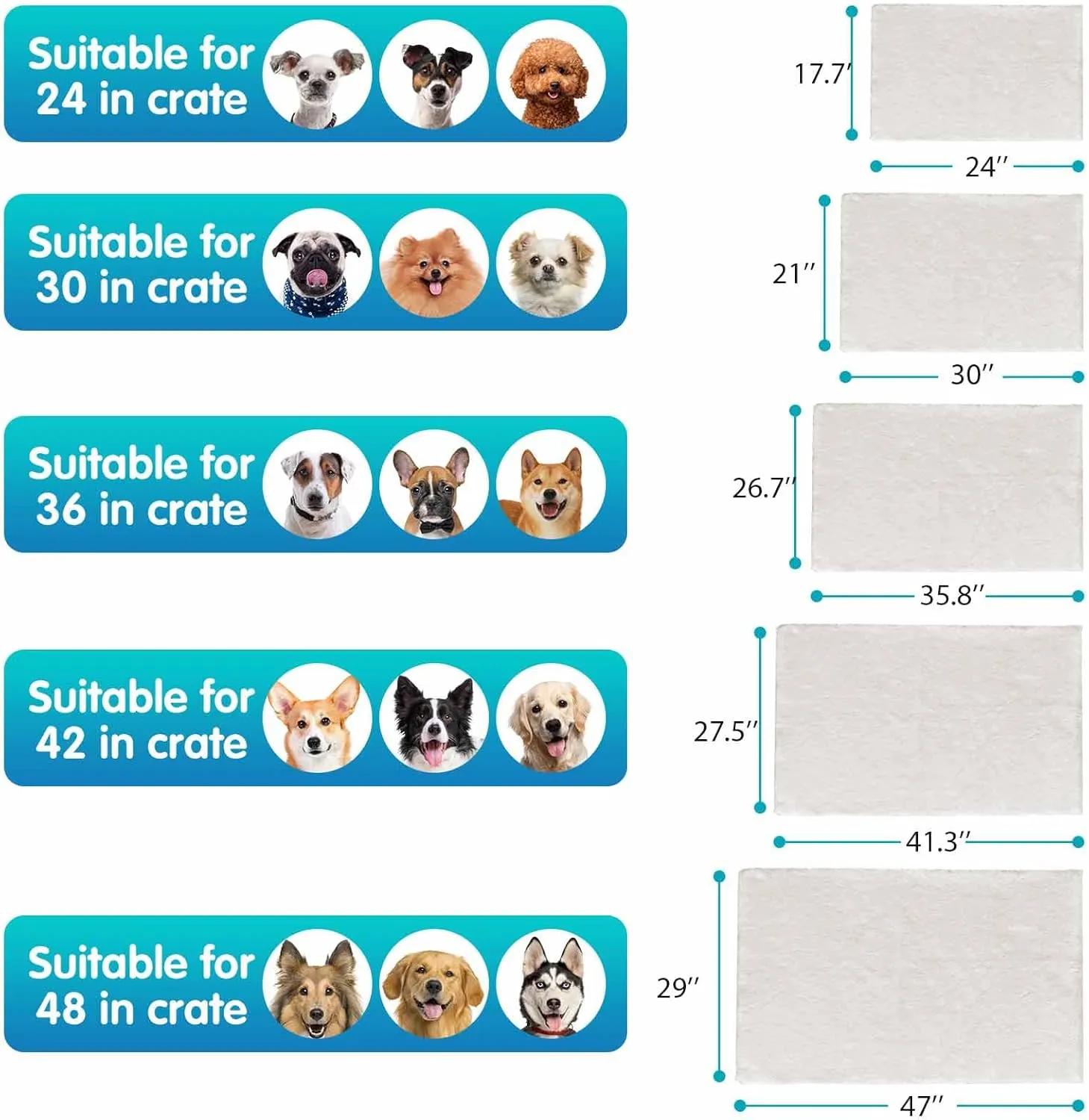 Dog Bed Mat Crate Pads for Dog Cages 35.8x26.7 Inch Washable Anti-Slip Dog Kennel Pad Soft Small Medium Puppy Cage Cushion Liner, Beige