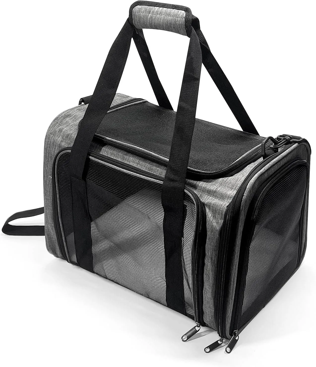 Dog Carrier for Pets, Up to 25 Lbs, Collapsible Travel Carriers for Puppy with Shoulder Strap and Removable Ma, 20x13x13 Inchest, Grey