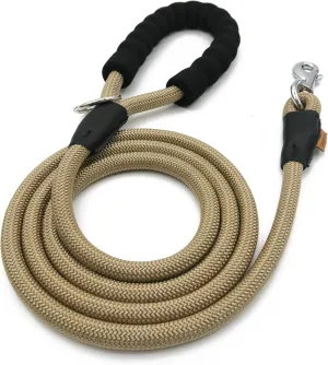Dog Leash, Braided Rope Traction  Walking Training Lead for Medium/Large Dogs ((1/2") x 6FT, Khaki)