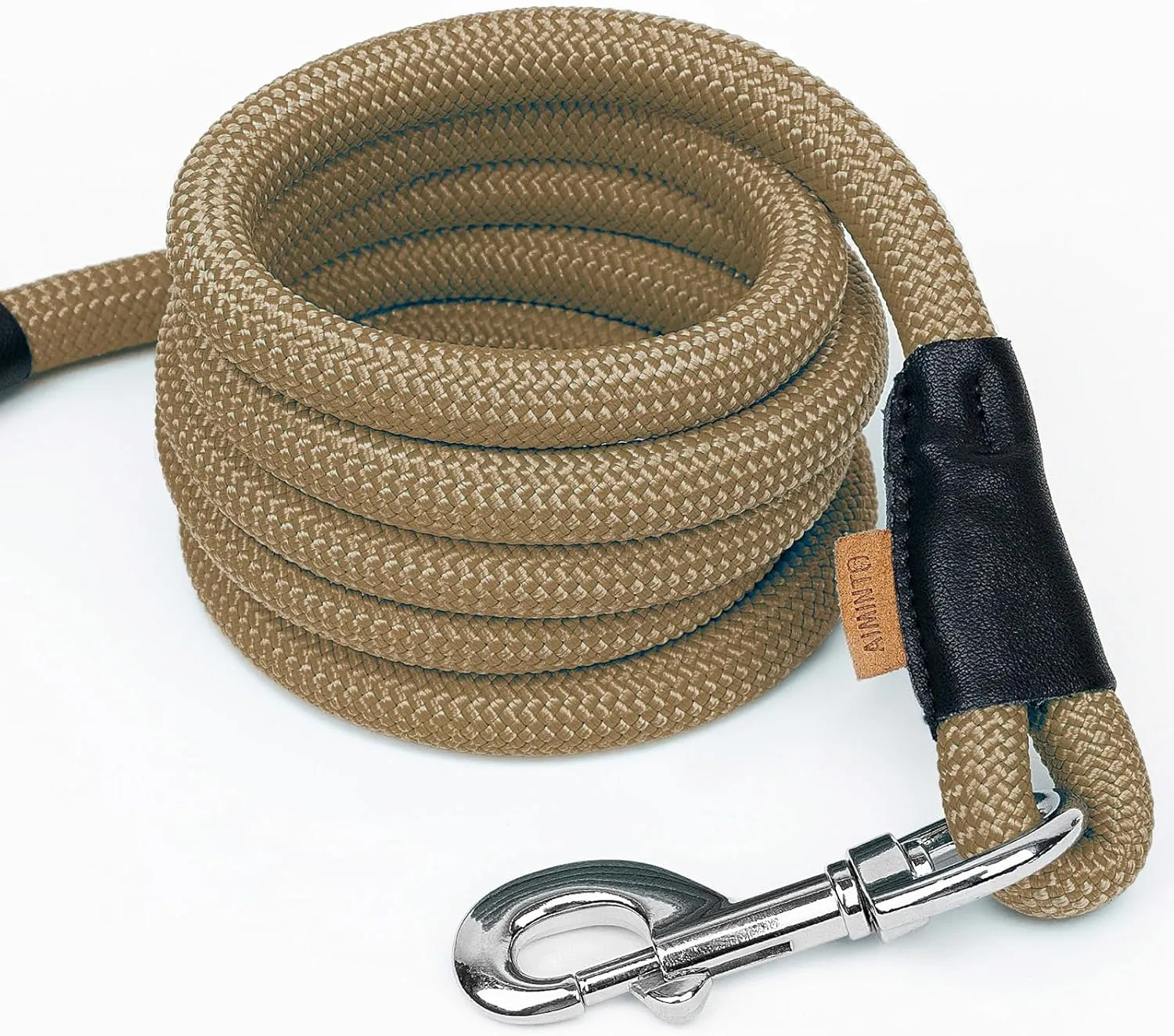 Dog Leash, Braided Rope Traction  Walking Training Lead for Medium/Large Dogs ((1/2") x 6FT, Khaki)