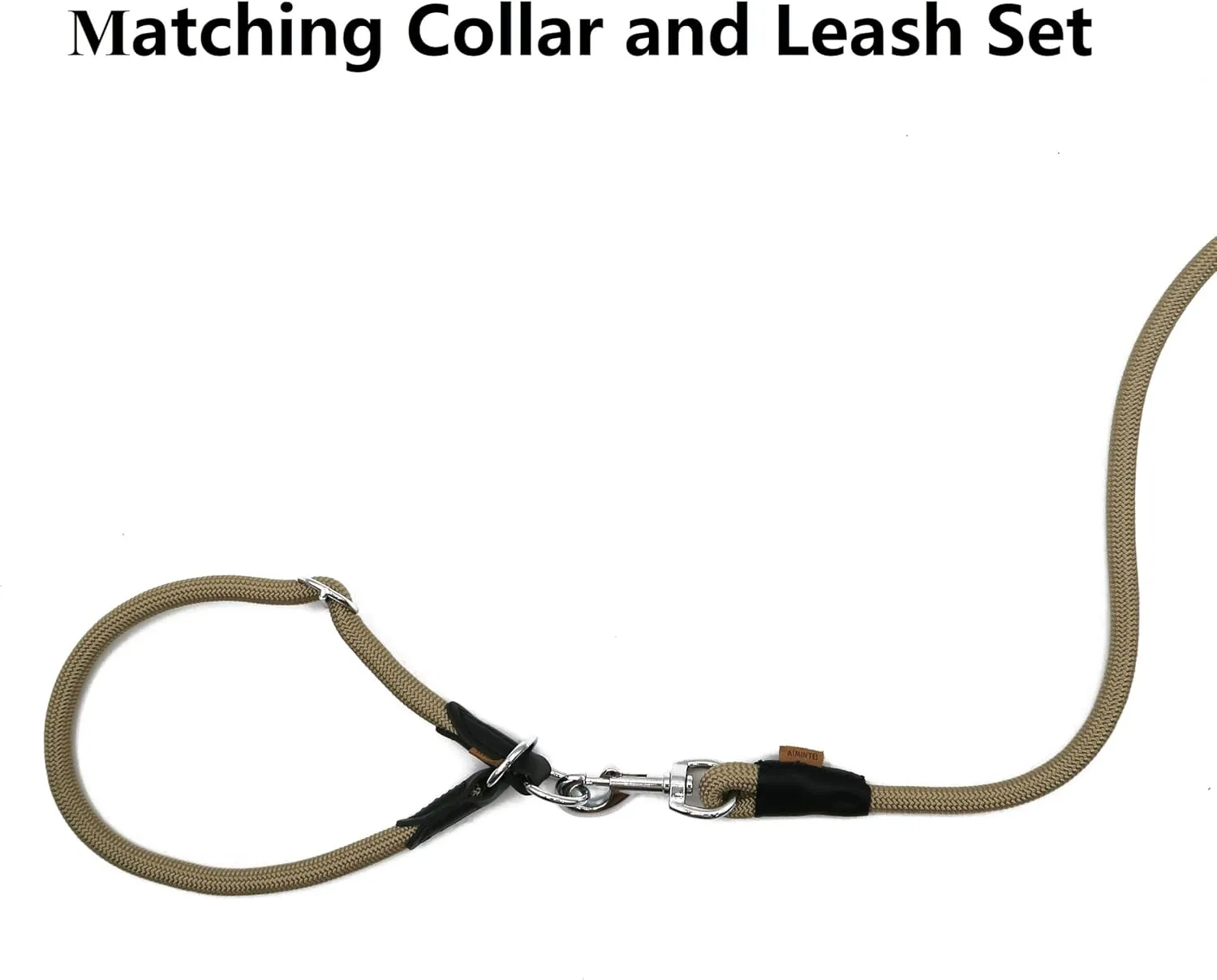 Dog Leash, Braided Rope Traction  Walking Training Lead for Medium/Large Dogs ((1/2") x 6FT, Khaki)