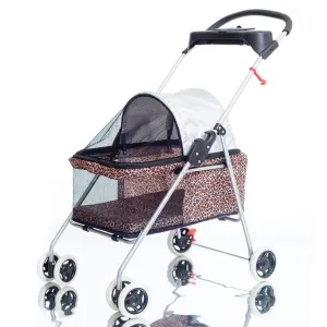 Double Dog Stroller Dog Stroller Pet Buggy Disabled Dog Pushchair 2 Front Swivel Wheels & Rear Brake 360 Rotation Front Wheel Max Loading 20kg