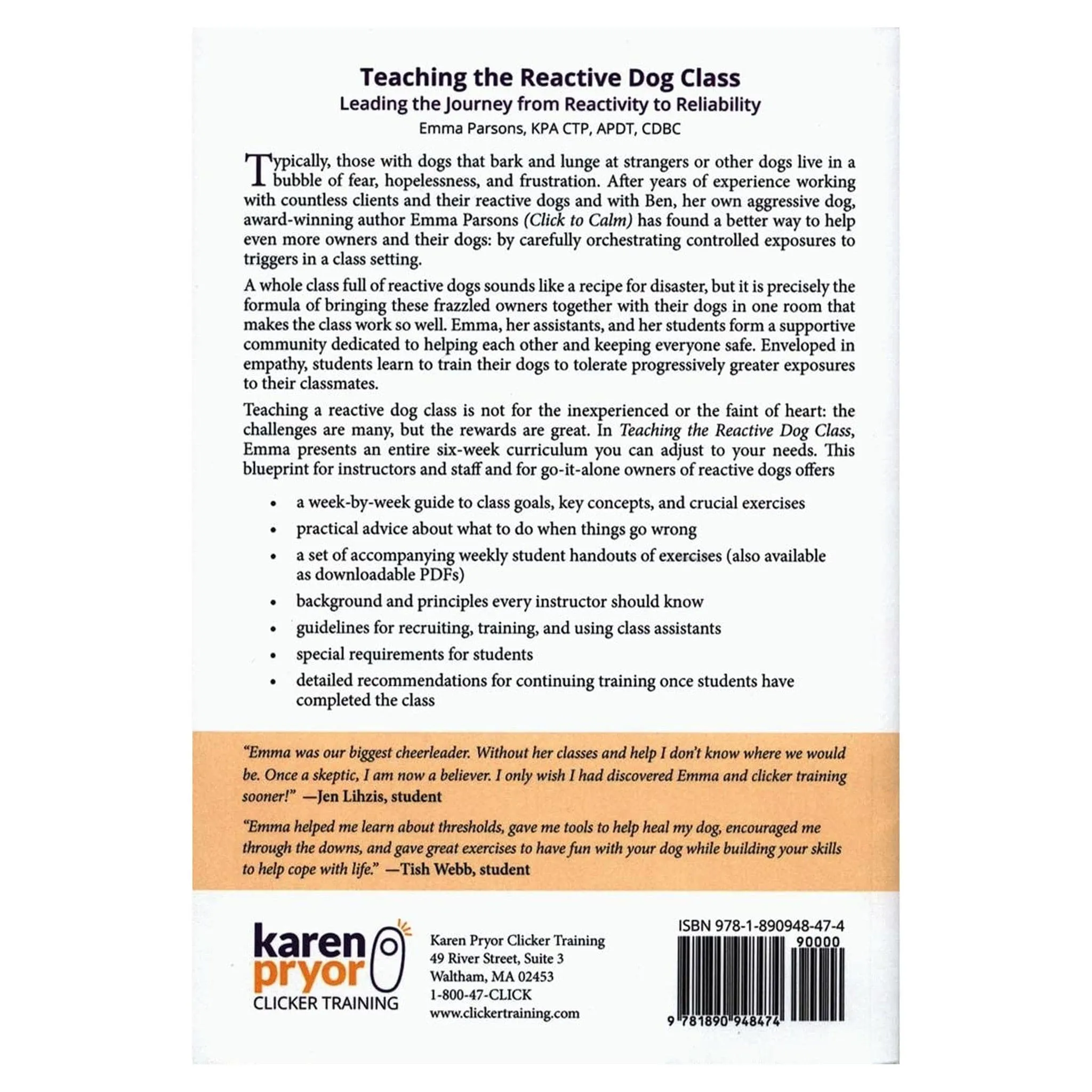 E-BOOK Teaching the Reactive Dog Class by Emma Parsons