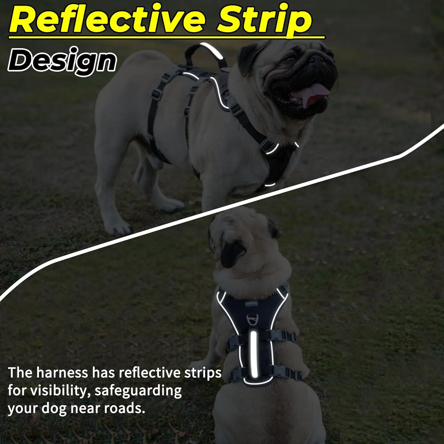 Escape Proof Dog Harness and Leash Set, Lightweight Dog Harness with Lift and Assist Handle, No Pull Reflective Pet Vest for Small Medium Dogs, Ideal for Puppy Walking and Training (Black,XS)