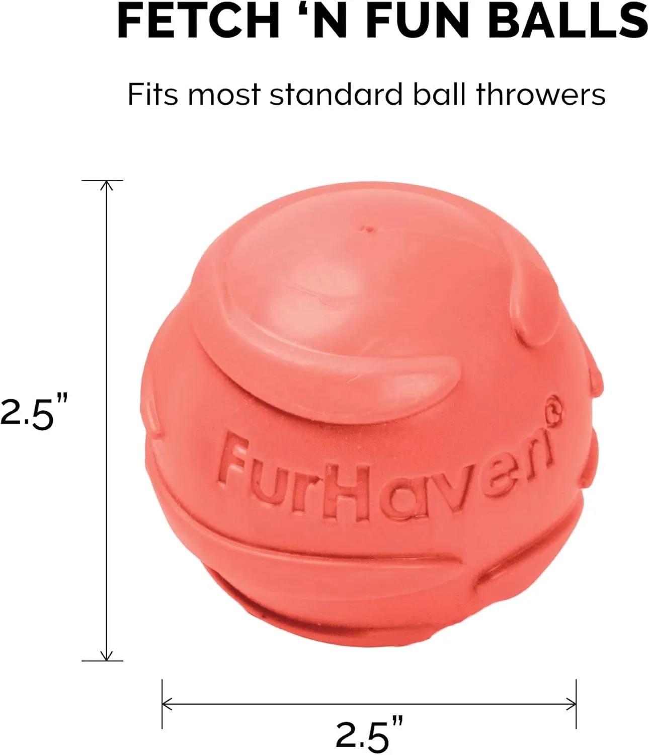 Furhaven 3-Pack 2.5" Squeaky Ball Dog Toys for Small/Medium Dogs, Fits Most Standard Launchers - Fetch 'N Fun TPR Squeaky Ball Toy Set - Sea Pack, Set of 3