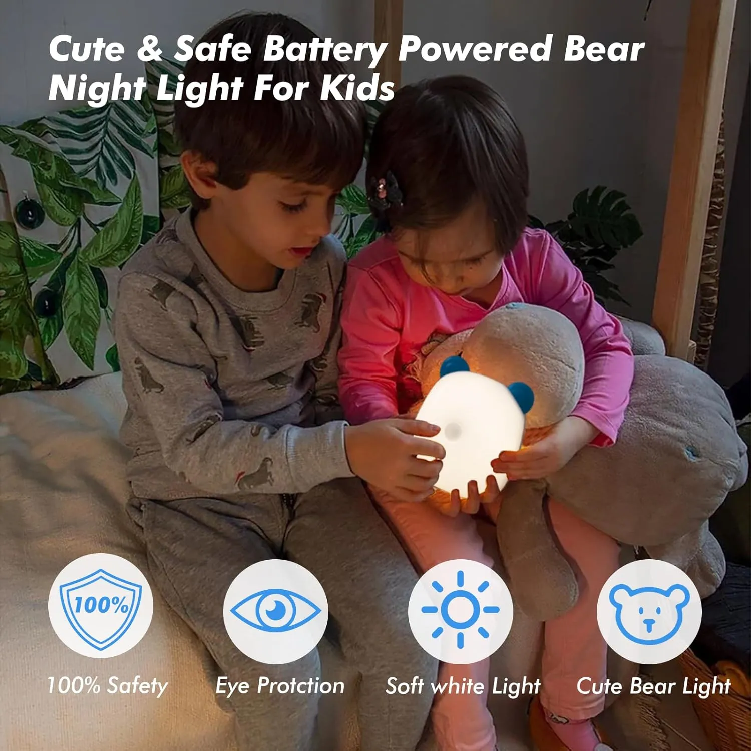 G Keni LED Motion Sensor Night Light for Kids, Baby Nursery and Adult, Rechargeable Battery Powered 4000K Warm White Motion Activated Nightstand Light Lamp for Bedroom/Bathroom/Hallway/Stairs(Blue)