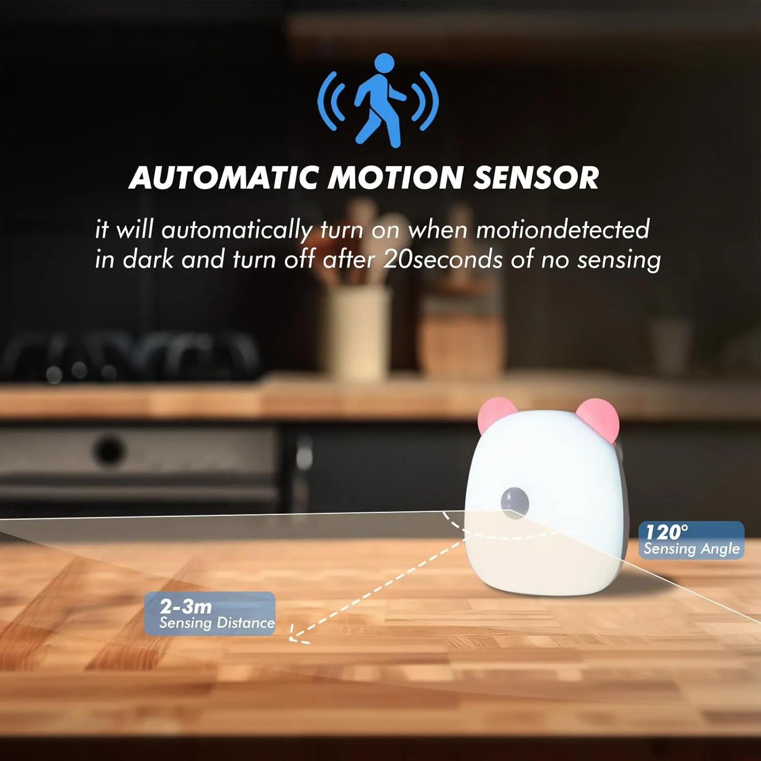 G Keni LED Motion Sensor Night Light for Kids, Baby Nursery and Adult, Rechargeable Battery Powered 4000K Warm White Motion Activated Nightstand Light Lamp for Bedroom/Bathroom/Hallway/Stairs(Red)