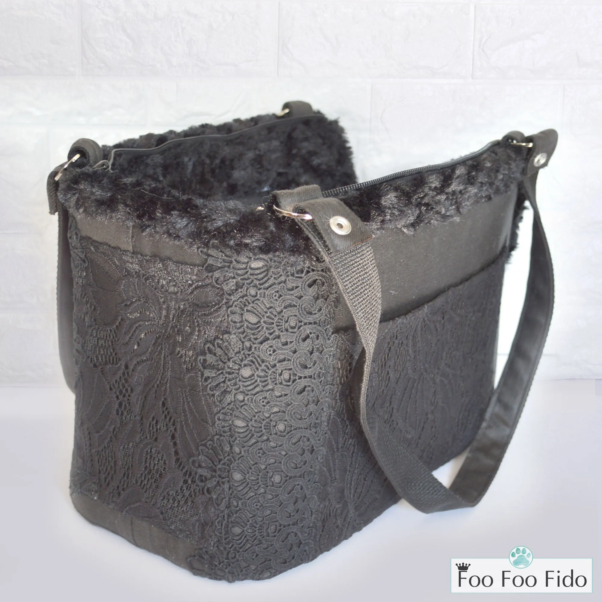 Hideaway Air Travel Pet Carrier Purse in Black