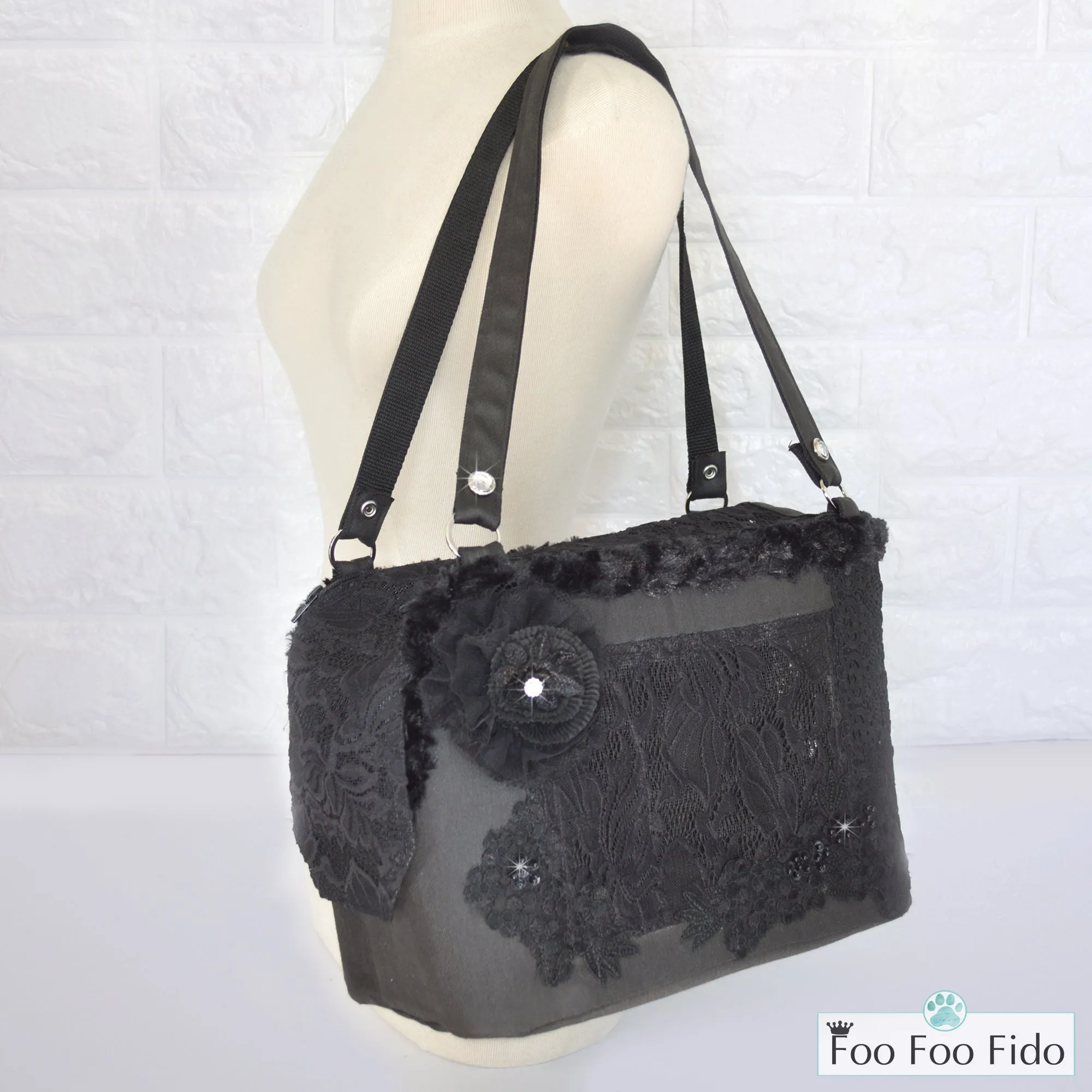 Hideaway Air Travel Pet Carrier Purse in Black