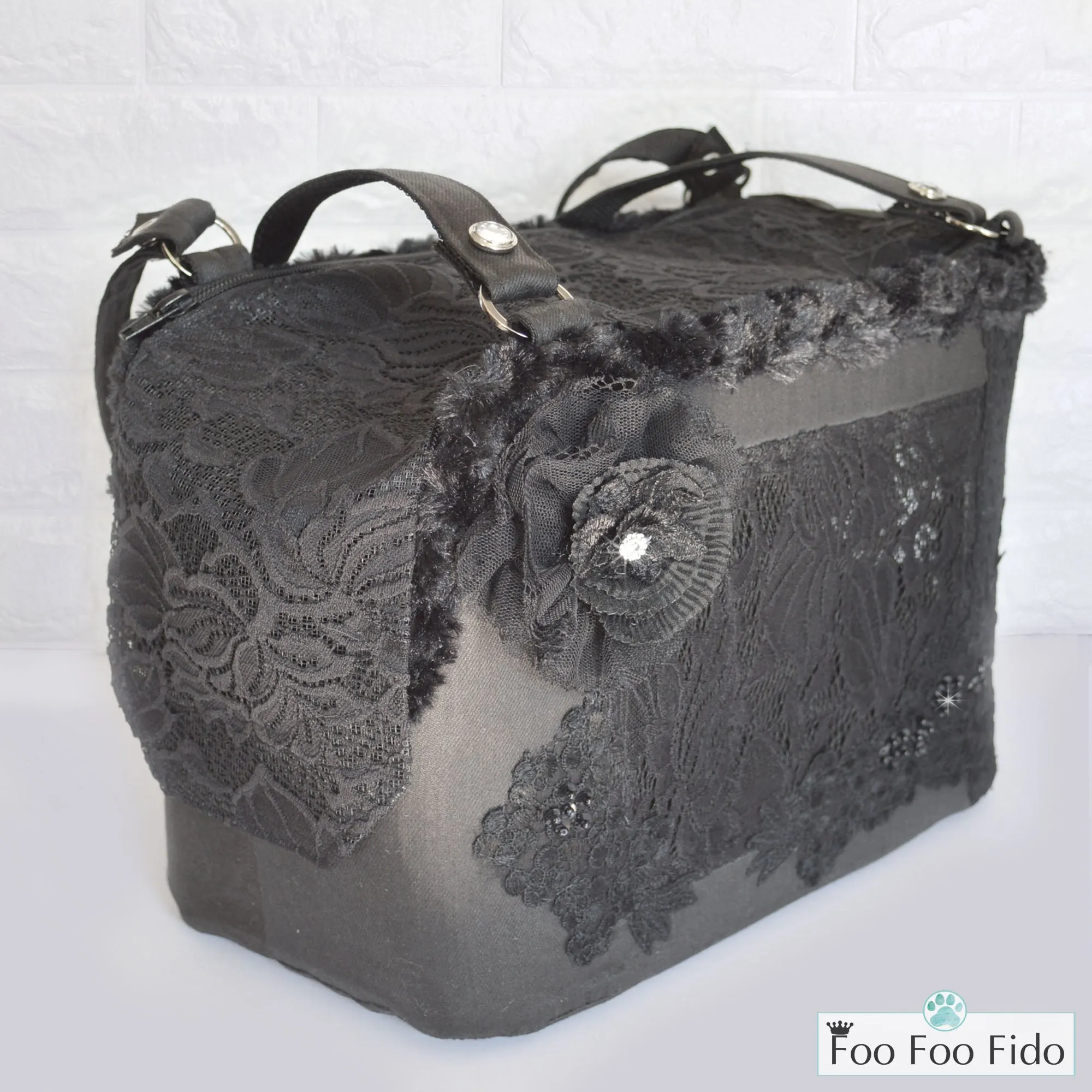 Hideaway Air Travel Pet Carrier Purse in Black