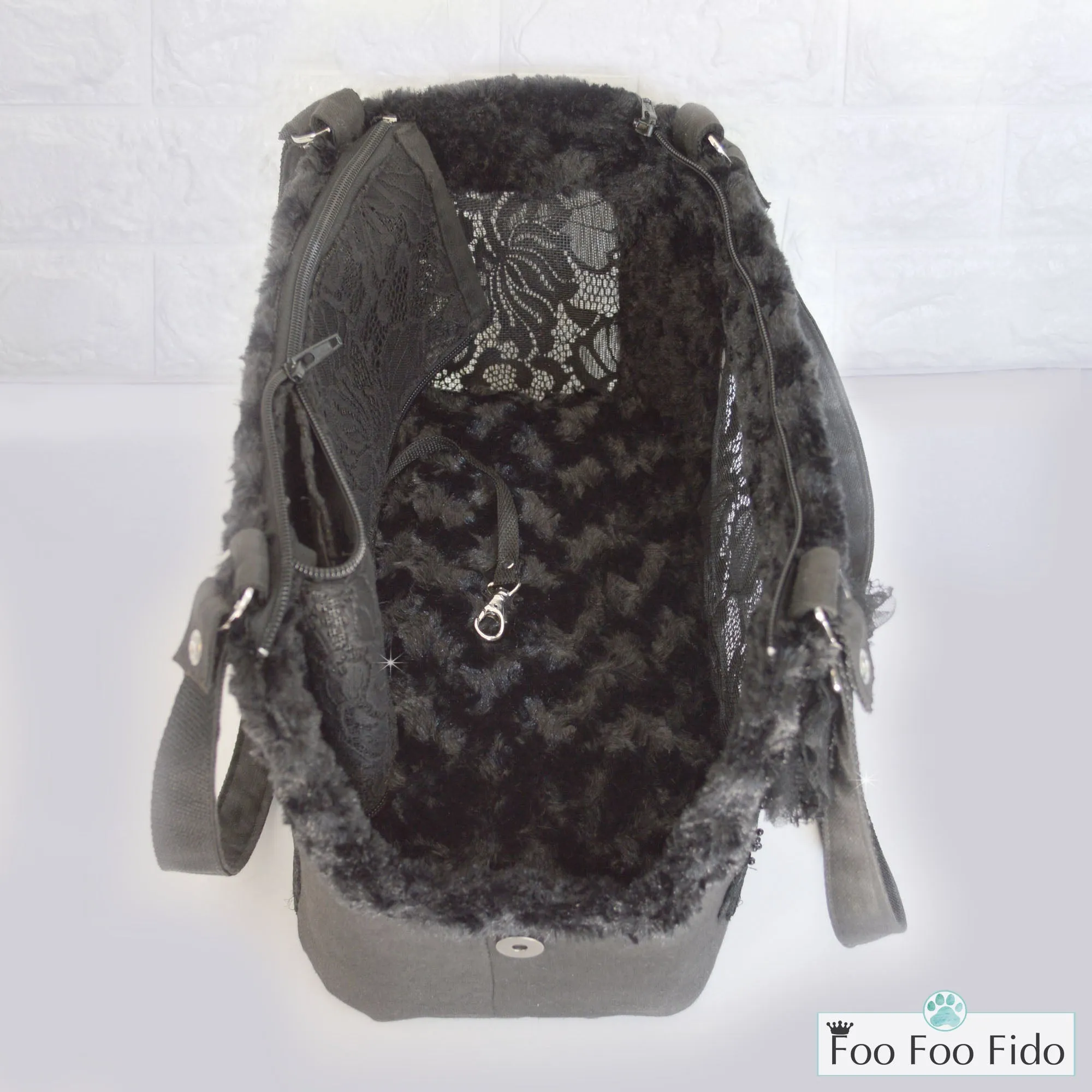 Hideaway Air Travel Pet Carrier Purse in Black