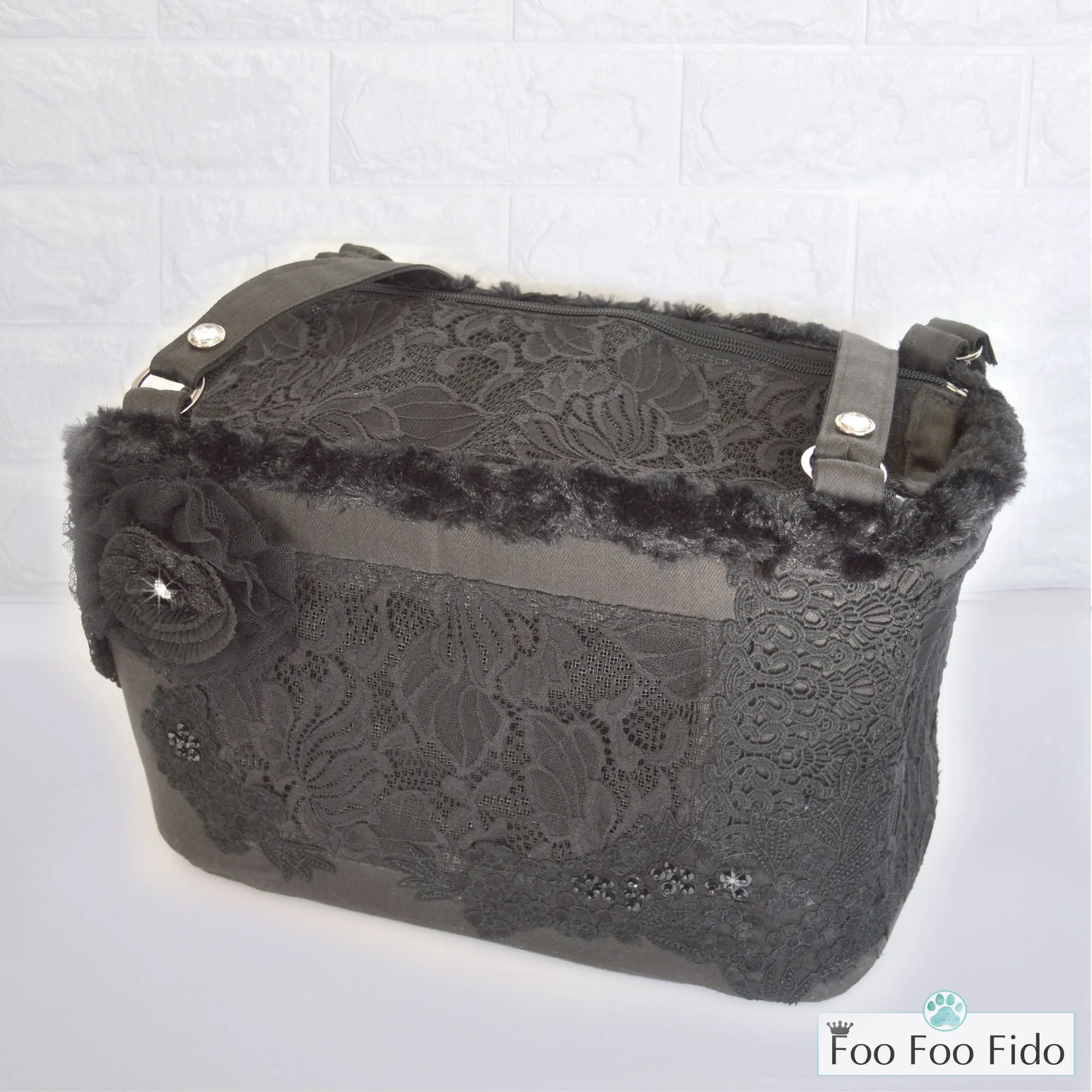 Hideaway Air Travel Pet Carrier Purse in Black