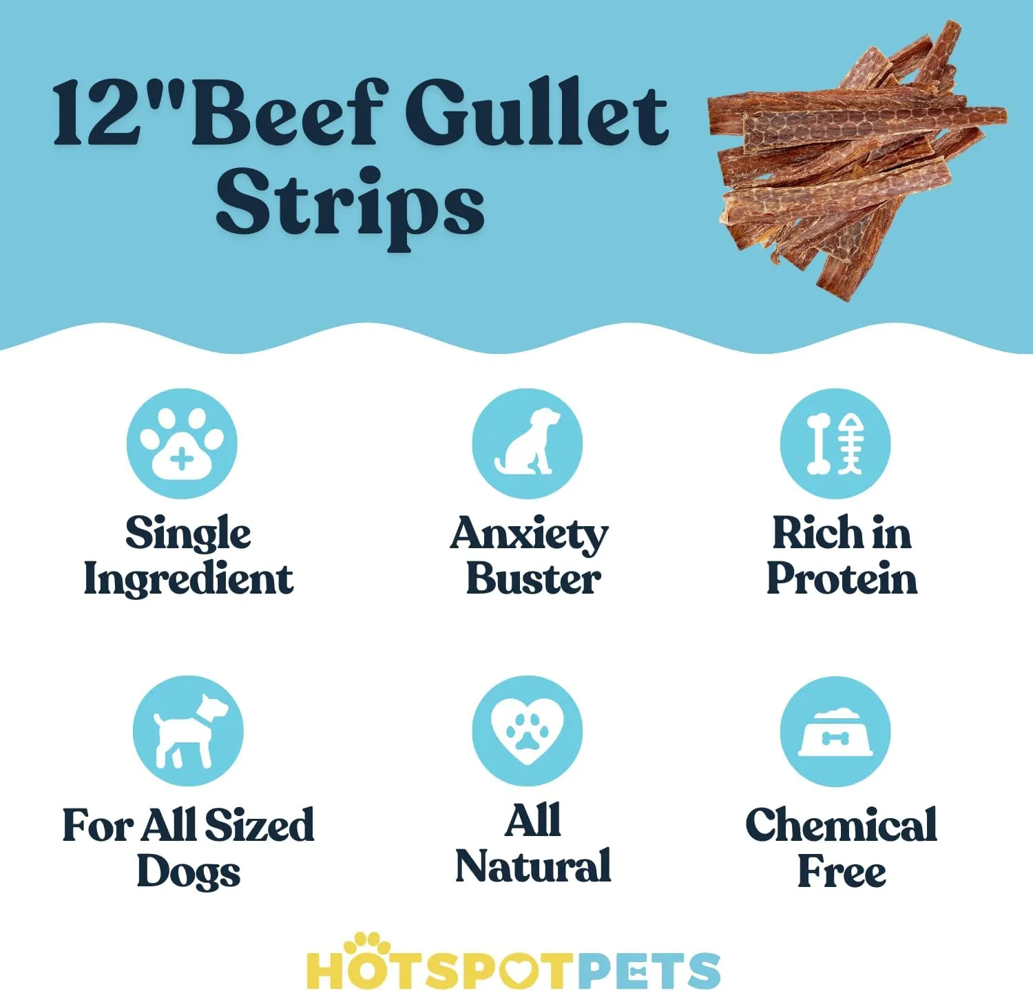 hotspot pets Beef Esophagus Dog Treats Grass Fed with No Added Hormone & Antibiotic All Natural Jerky Dog Treats - (12 Inch - 1 Pound Bag) Dog Chews Rich in Glucosamine & Chondroitin for Joint Health