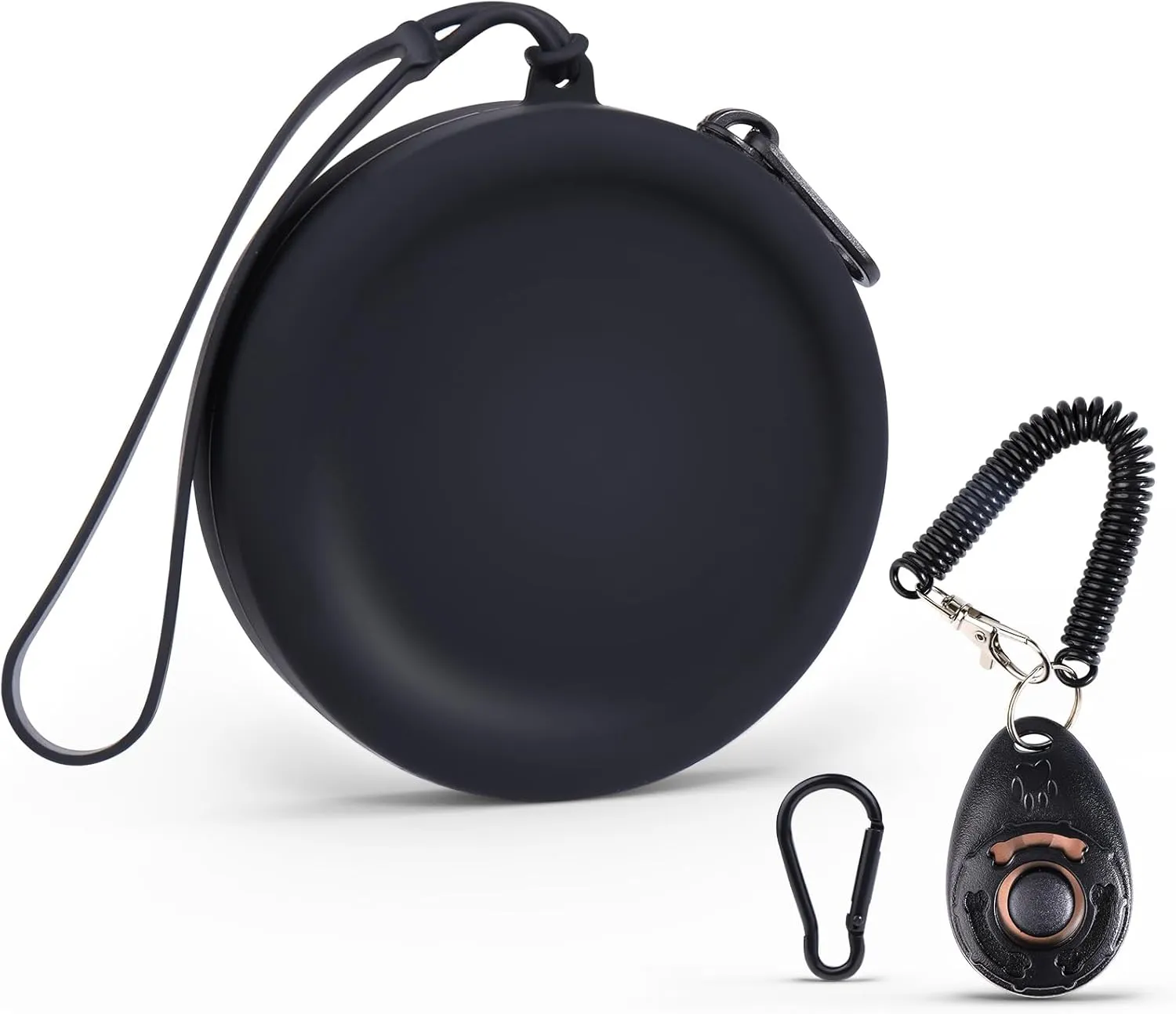 Juome Dog Clicker Training Kit, Silicone Dog Treat Pouch and Dog Training Clickers, Dog Treat Bag with Clickers for Pet Training, Portable Dog Training Treat Pouch with Carabiner