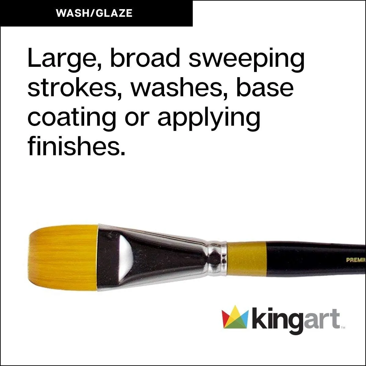 KINGART Original Gold 9550 Series, Golden Taklon Wash, Set of 3