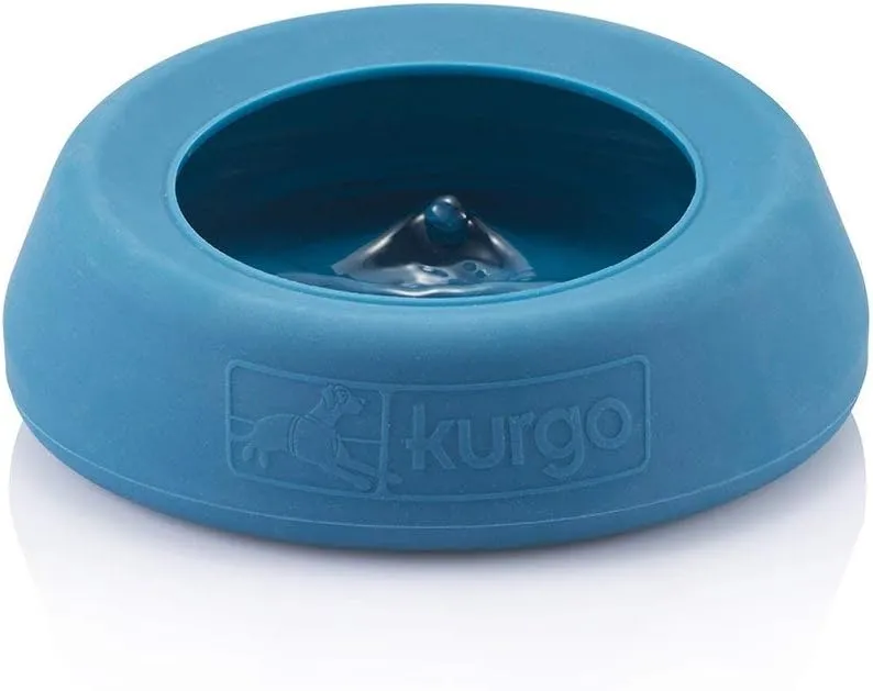 Kurgo Splash Free Wander Water Bowl, No Spill Dog Travel Bowl, Portable No Mess Bowl for Dogs, Splash Less Car Bowl for Pets, Car Accessories, 24 Ounces (Coastal Blue)