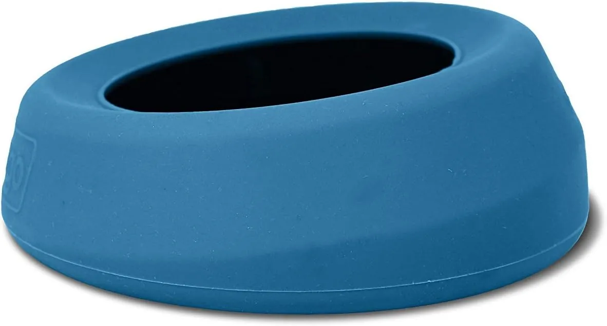 Kurgo Splash Free Wander Water Bowl, No Spill Dog Travel Bowl, Portable No Mess Bowl for Dogs, Splash Less Car Bowl for Pets, Car Accessories, 24 Ounces (Coastal Blue)