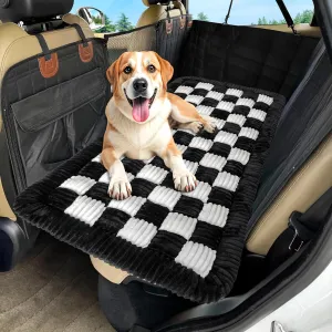 Loiion Dog Car Bed Mat, Non-Slip Backseat Extender Pet Blanket, Plaid Dog Bed for SUVs, Sedans & Trucks, Chew-Resistant Travel Pad for Dogs, Easy Clean & Scratch-Proof & Comfort (56"x28.7")