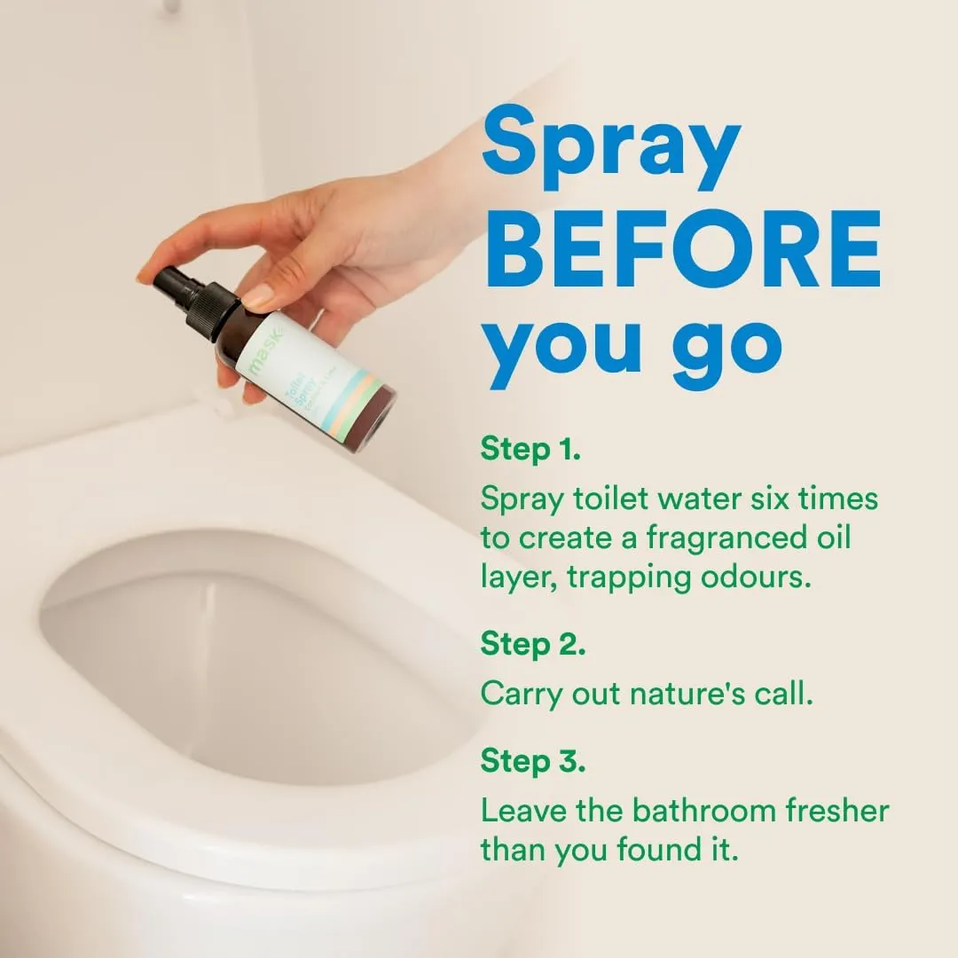 Mask Toilet Spray - Travel Size Odor Neutralizer, Mix Pack of 3 Scents, Poop Spray Eliminator, Bathroom Air Freshener, Toilet Freshener, 10.2 Fl Oz