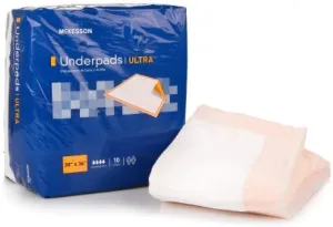 McKesson Underpad Ultra Disposable Fluff / Polymer Heavy Absorbency 30 X 36 Inch 1-Pack of 10