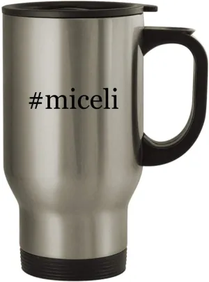 #miceli - 14oz Stainless Steel Travel Mug, Silver