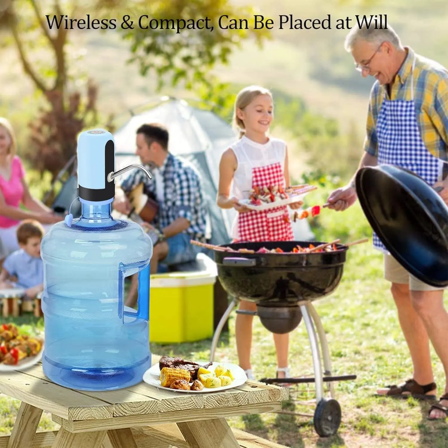 Myvision Water Bottle Pump 5 Gallon Water Bottle Dispenser USB Charging Automatic Drinking Water Pump Portable Electric Water Dispenser Water Bottle Switch (Blue)