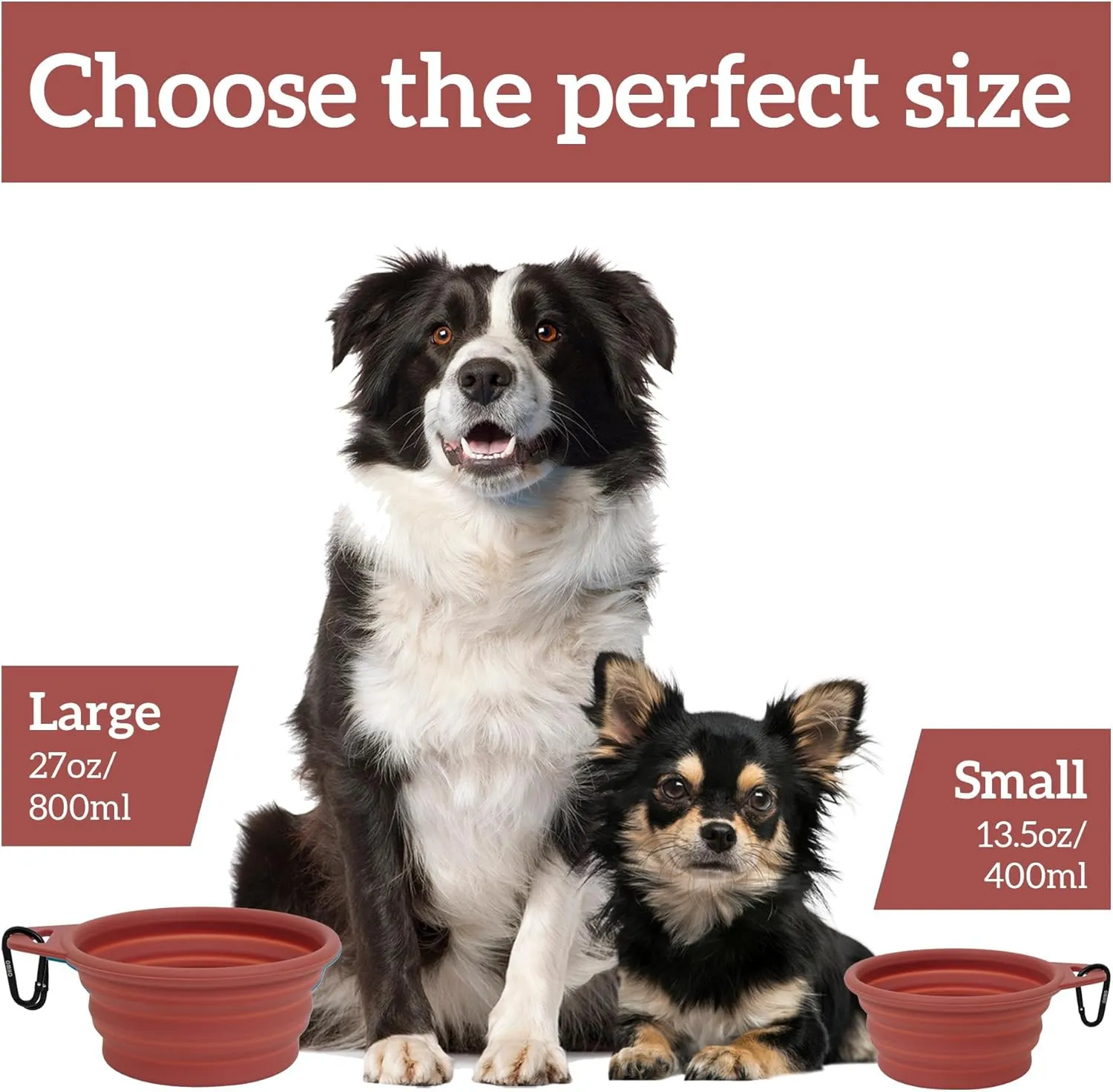 OHMO Collapsible Dog Bowl(2 Pack, 12oz/400ml) Premium Silicone Pet Water Bowls for Cats & Dogs, Portable Dog Travel Bowls Foldable for Outdoor Camping Hiking