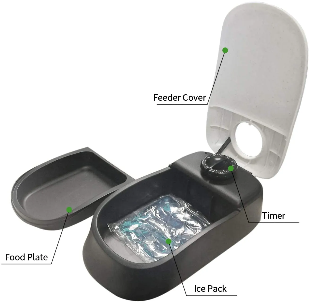 Pawise Automatic Pet Feeder Food Dispenser Station with Timer 2 meal